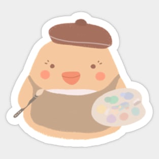 Art Student Mochi Duck Sticker